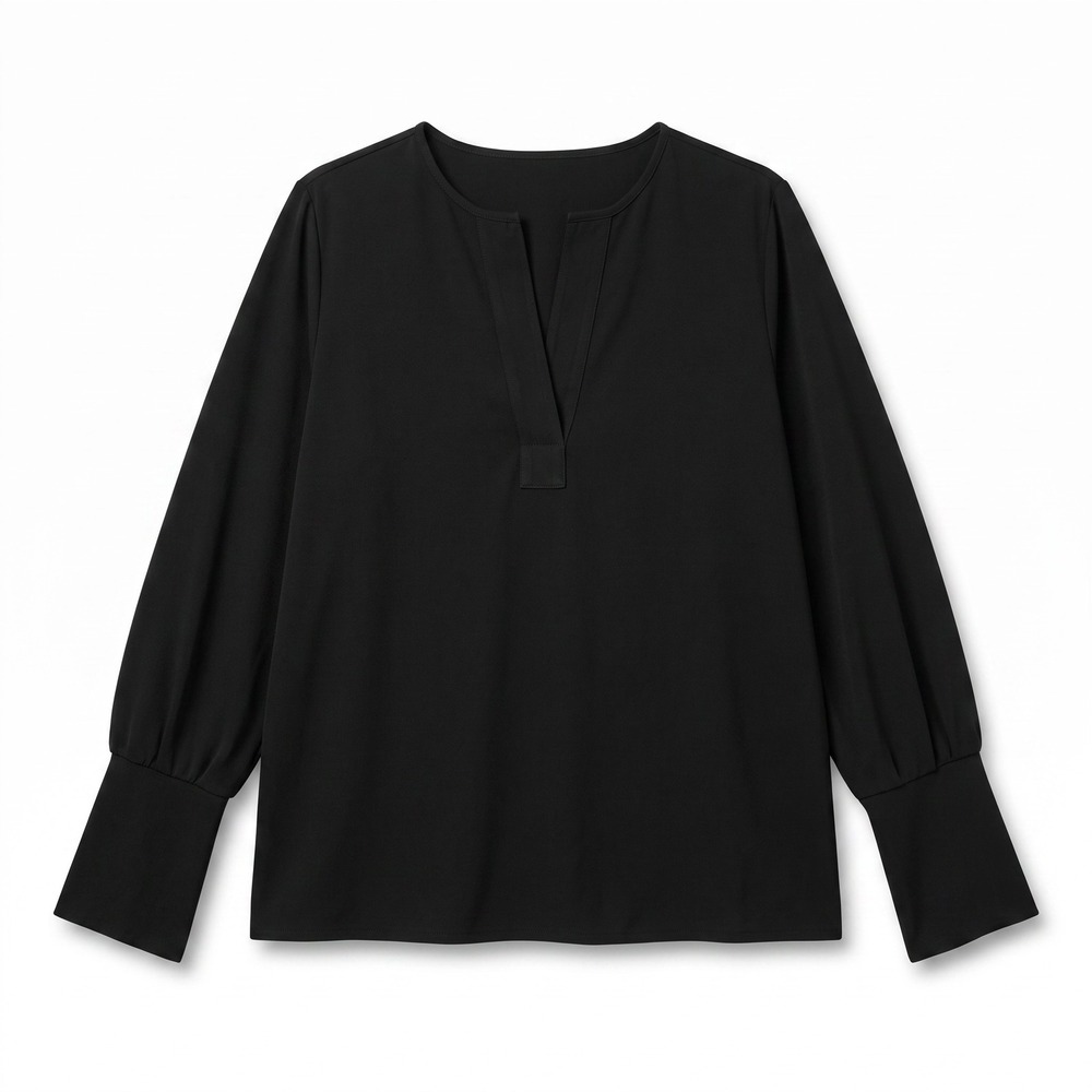 Banana Republic XL Black Womens V-Neck Blouse Long Sleeve Casual Vintage Top